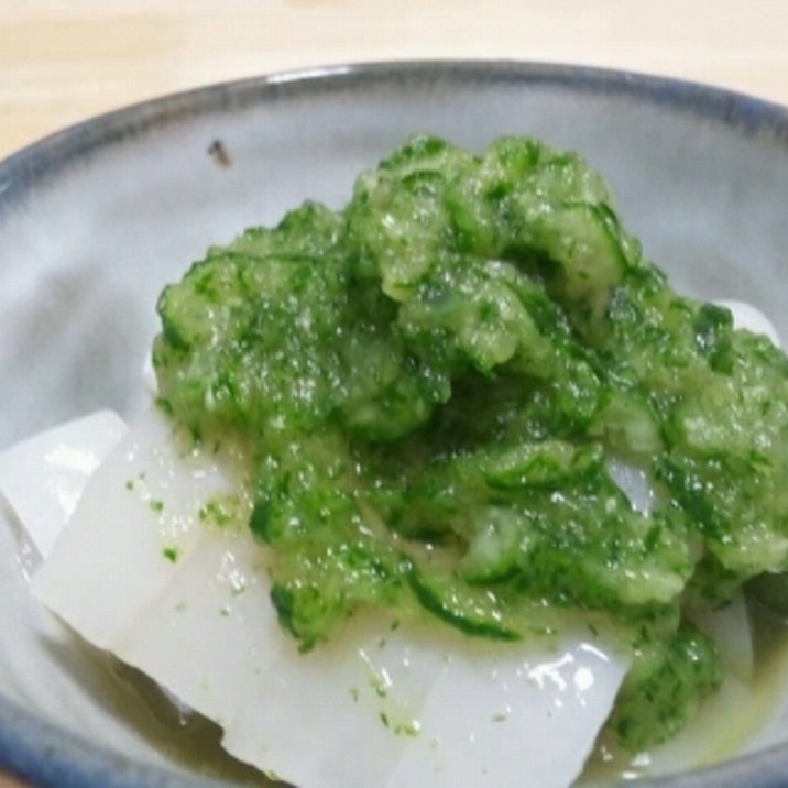 糖質制限 イカの緑おろしかけ